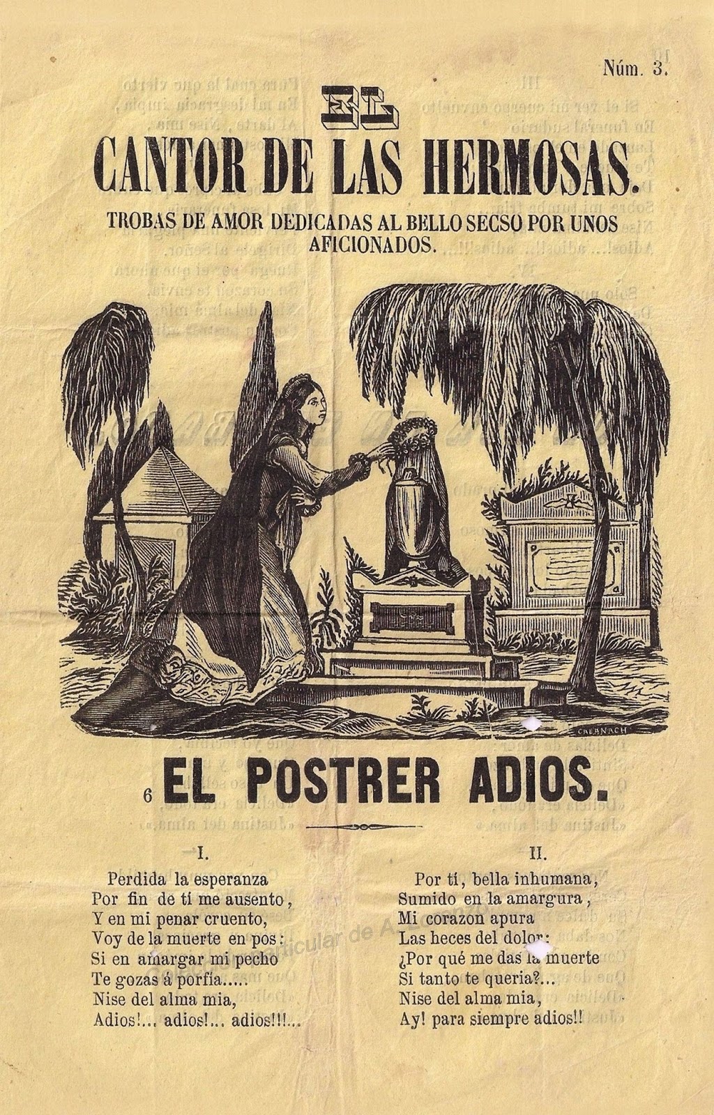 Número 3 de la serie 'El cantor de las hermosas' (año 1861)