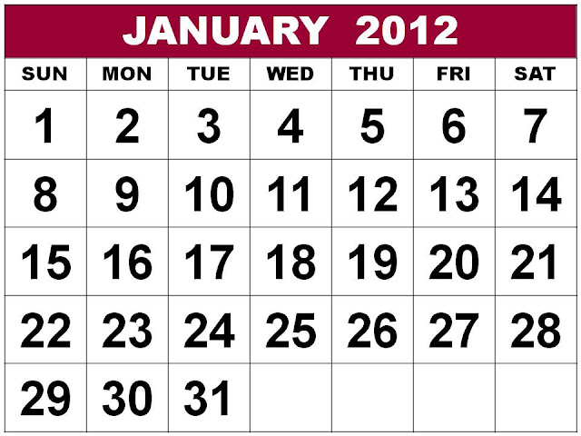 2012 calendar printable.