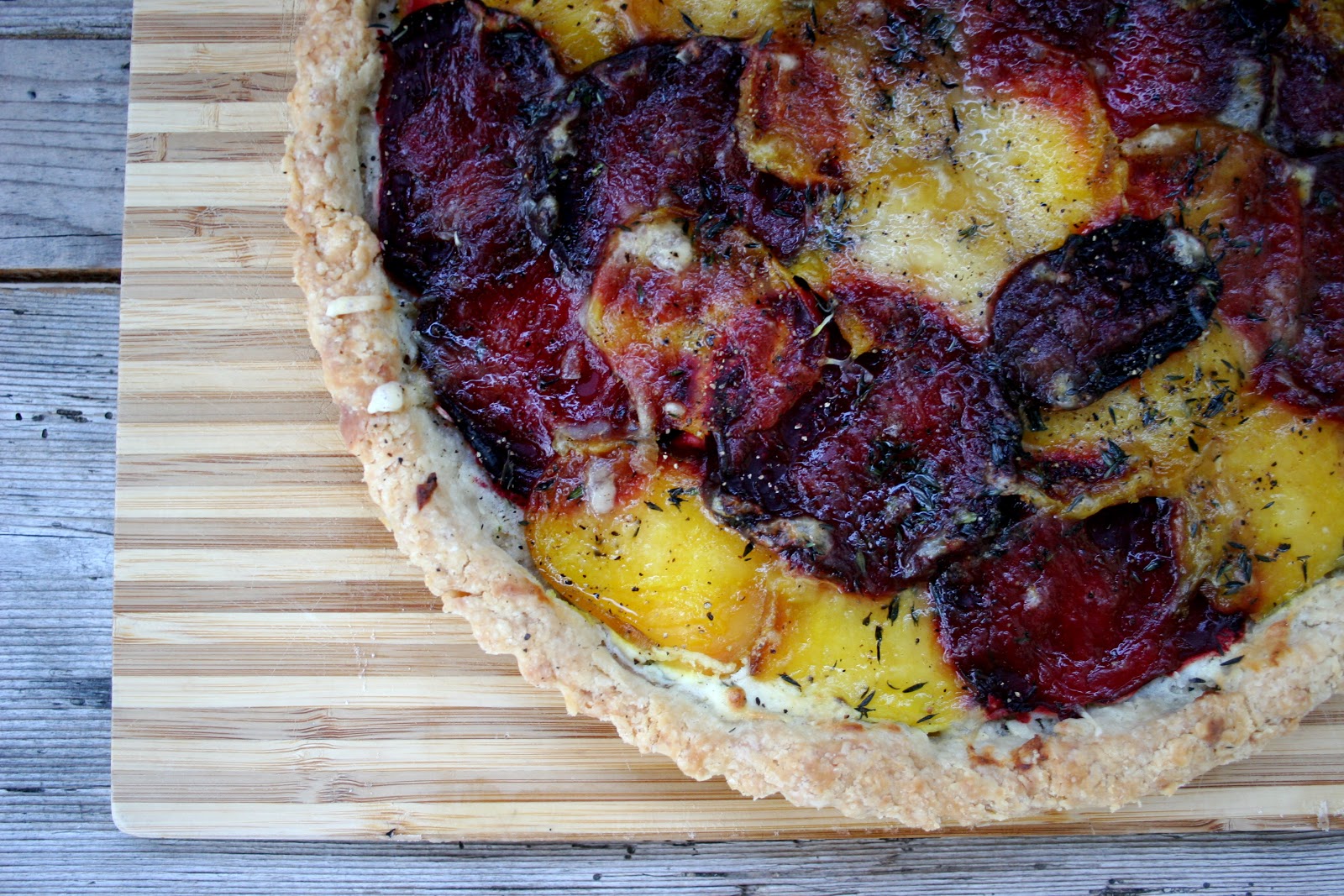 Nothing in the House Red & Golden Beet and Goat Cheese Tart