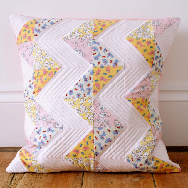 MessyJesse a quilt blog by Jessie Fincham Chevron Patchwork Pillow