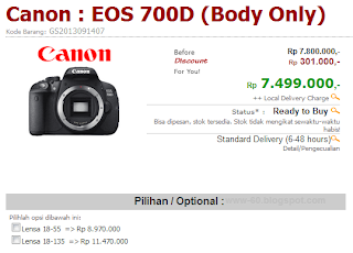Canon EOS 700D (Body Only) Canon EOS 700D