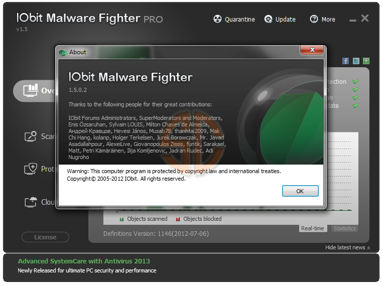 IObit Malware Fighter Pro 1.5.0.2 Full Version