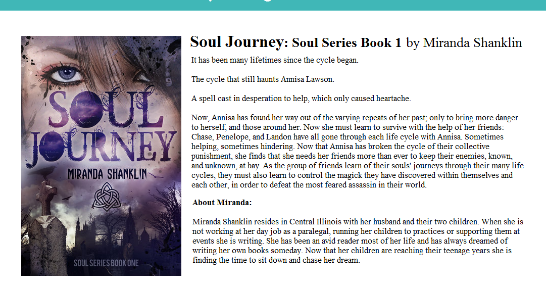 IndieBooksBeSeen Review Soul Journey by Miranda Shanklin
