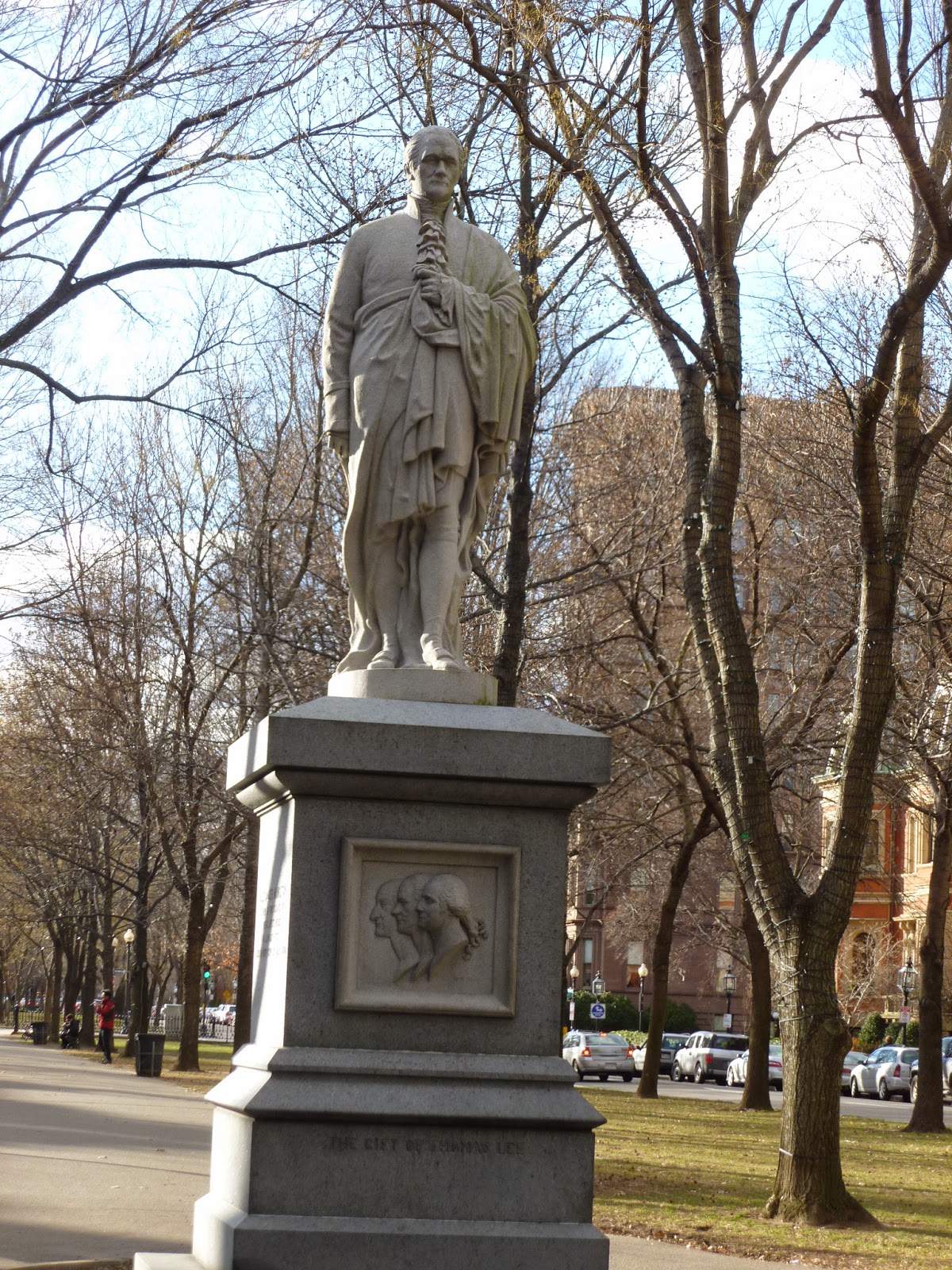 Photoops Statue of Historic Figure Alexander Hamilton Boston, MA