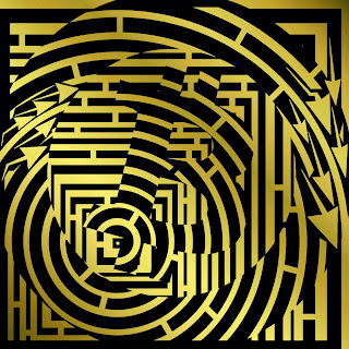 maze art of a bitcoin