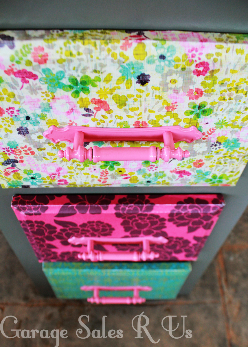 Garage Sales R Us How to Mod Podge dresser drawers