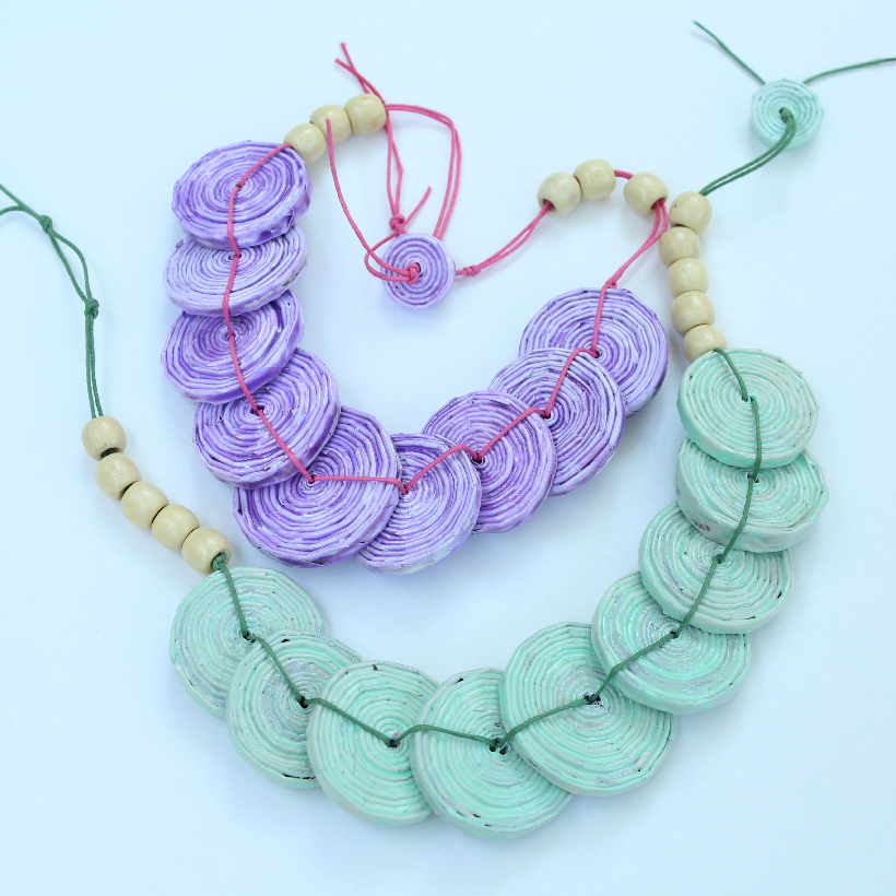 Mark Montano Recycled Paper Necklaces