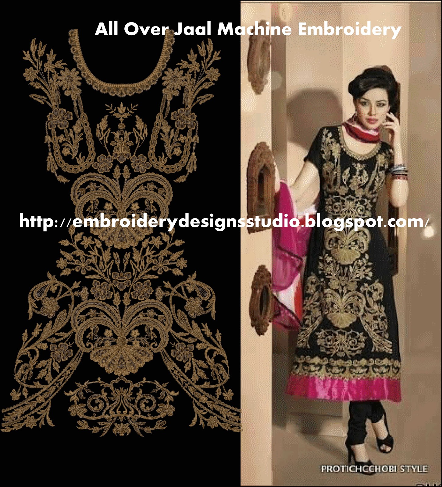 New Stylish All Over Jaal Embroidery Designs Embroidery Designs