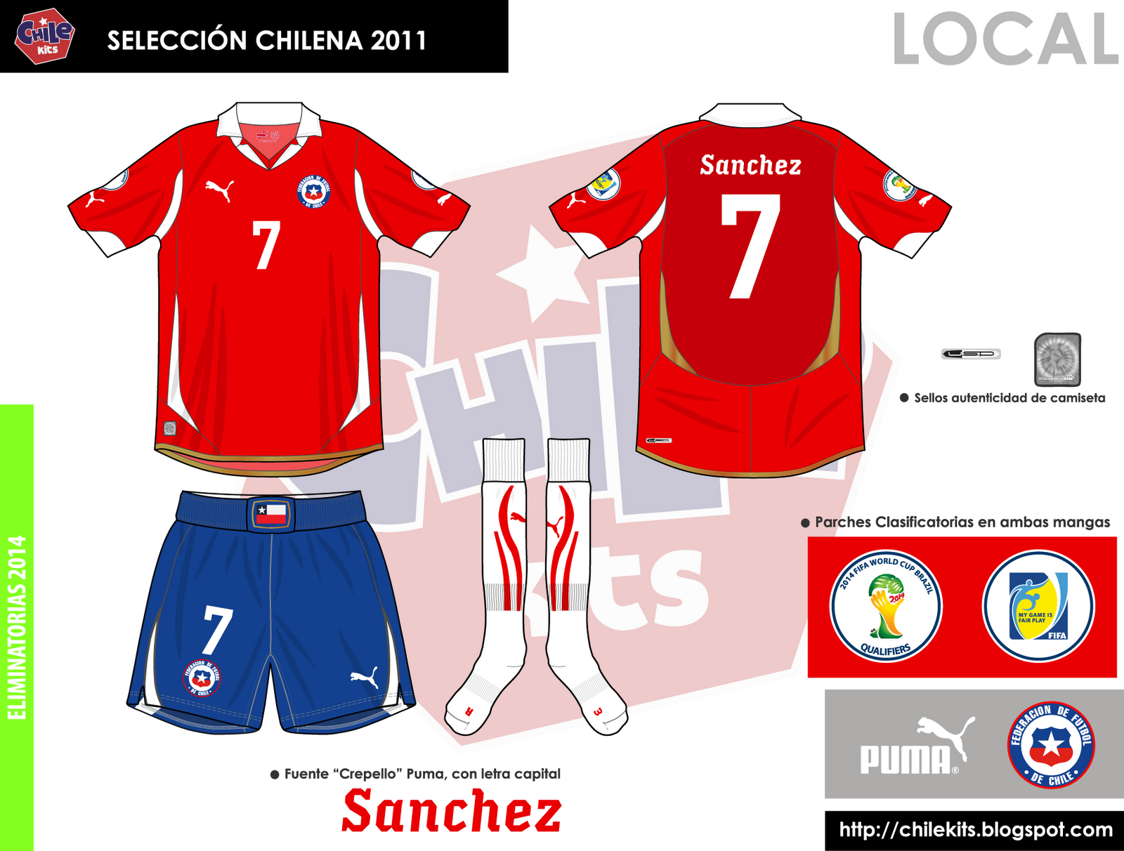 CHILE KITS ACTUALIZACIÓN SELECCIÓN CHILENA 2011