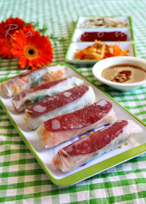 [Vietnamese Recipes] Bo Bia Sausage Spring Rolls and Peanut Sauce All Asian Recipes For You