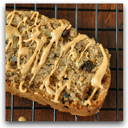 Browned Butter Banana Bread with Peanut Butter Drizzle
