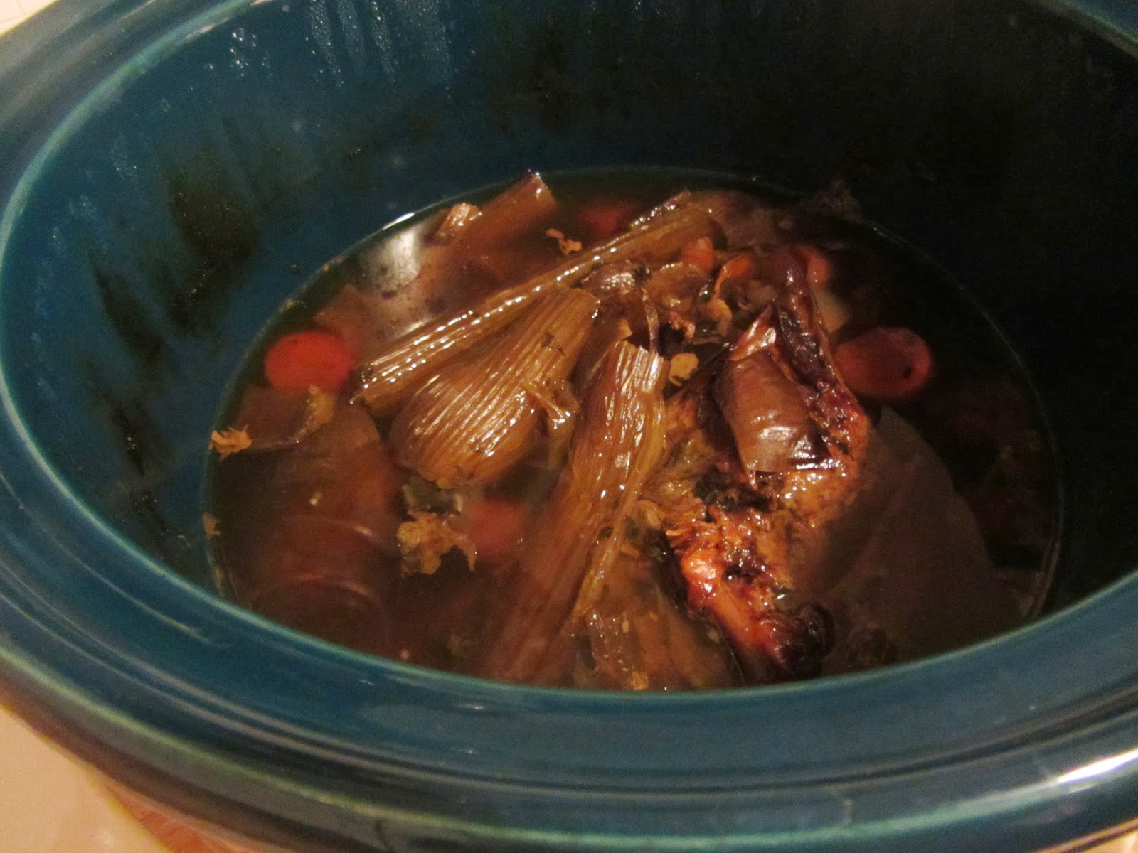 The Unlikely Homeschool Slow Cooker Chicken Stock from Kitchen Scraps