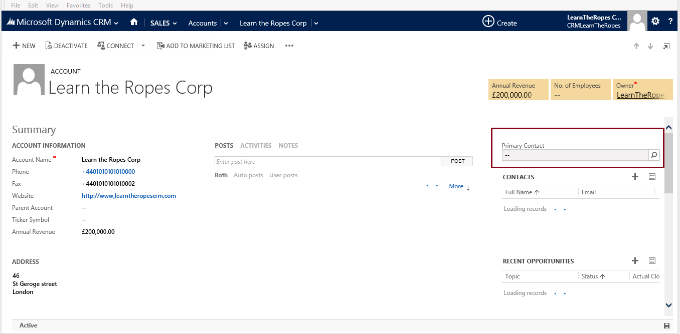 Microsoft Dynamics CRM 2013 Learn The Ropes Quick View Forms in CRM