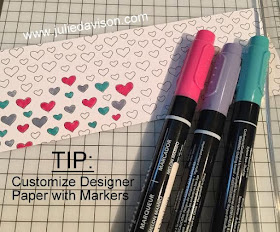 TIP: Customize Designer Paper by coloring it with markers! www.juliedavison.com