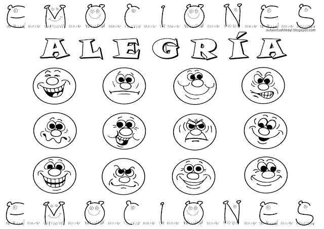 Caras sentimientos para colorear - Imagui