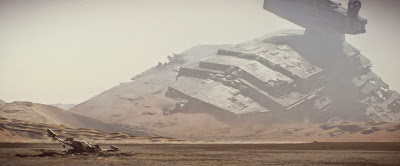 Crashed Star Destroyer in Star Wars Episode VII: The Force Awakens