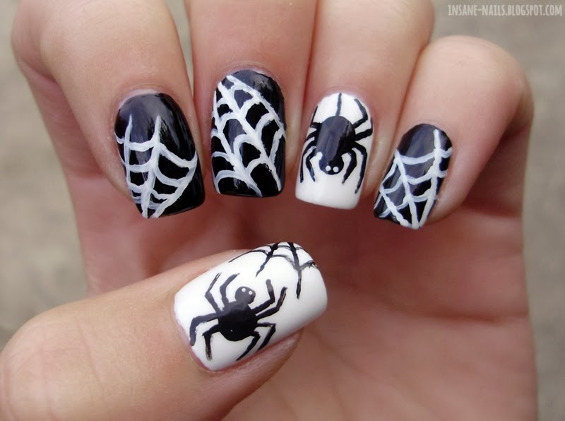 10. Creepy Crawly Spider Nail Art for Halloween - wide 3