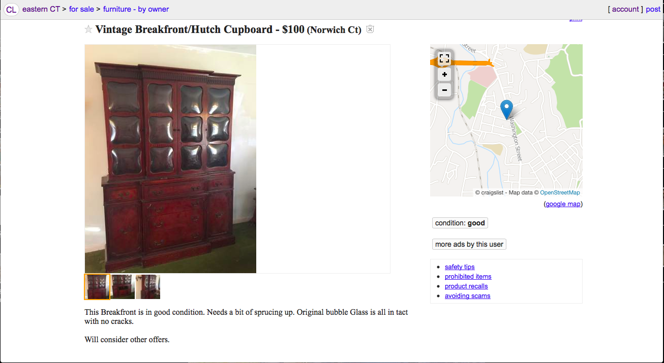 Heir and Space How to Buy Furniture on Craigslist