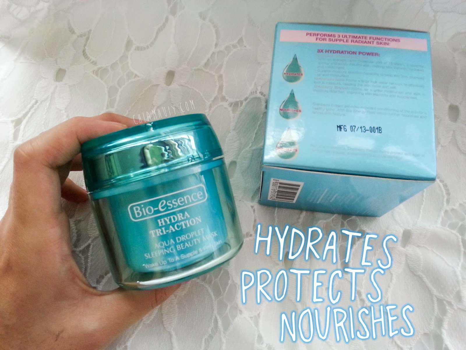 Beauty review Bioessence Hydra TriAction, Aqua Droplet Sleeping
