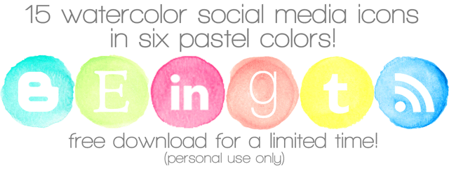 80+ FREE watercolor social media icons | crab+fish
