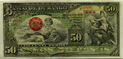 Mexico banknotes money 50 Pesos banknote Banco de Durango