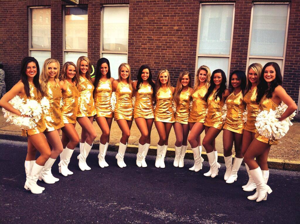NFL and College Cheerleaders Photos Sparkly Lineup of Mizzou Golden Girls
