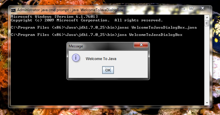 How To Run A Simple Java Program To Display A Message In A Dialog Box