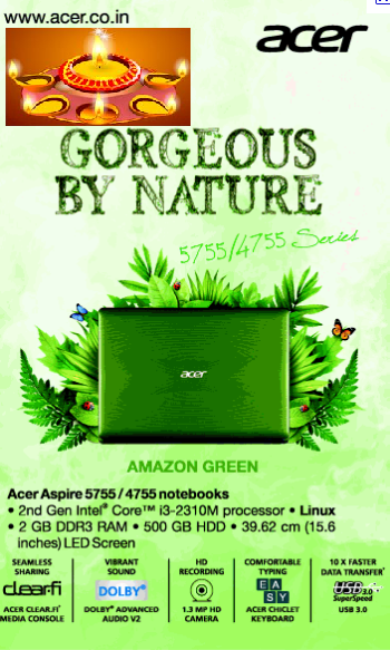 Acer Laptops Diwali Offer 2011
