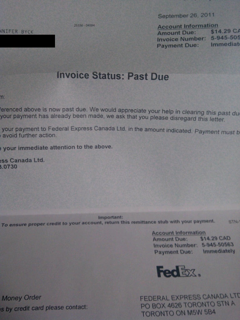 jen but never jenn why i wont be using fedex again fedex letter
