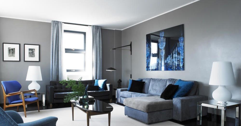 Salas en gris y azul - Ideas de salas con estilo