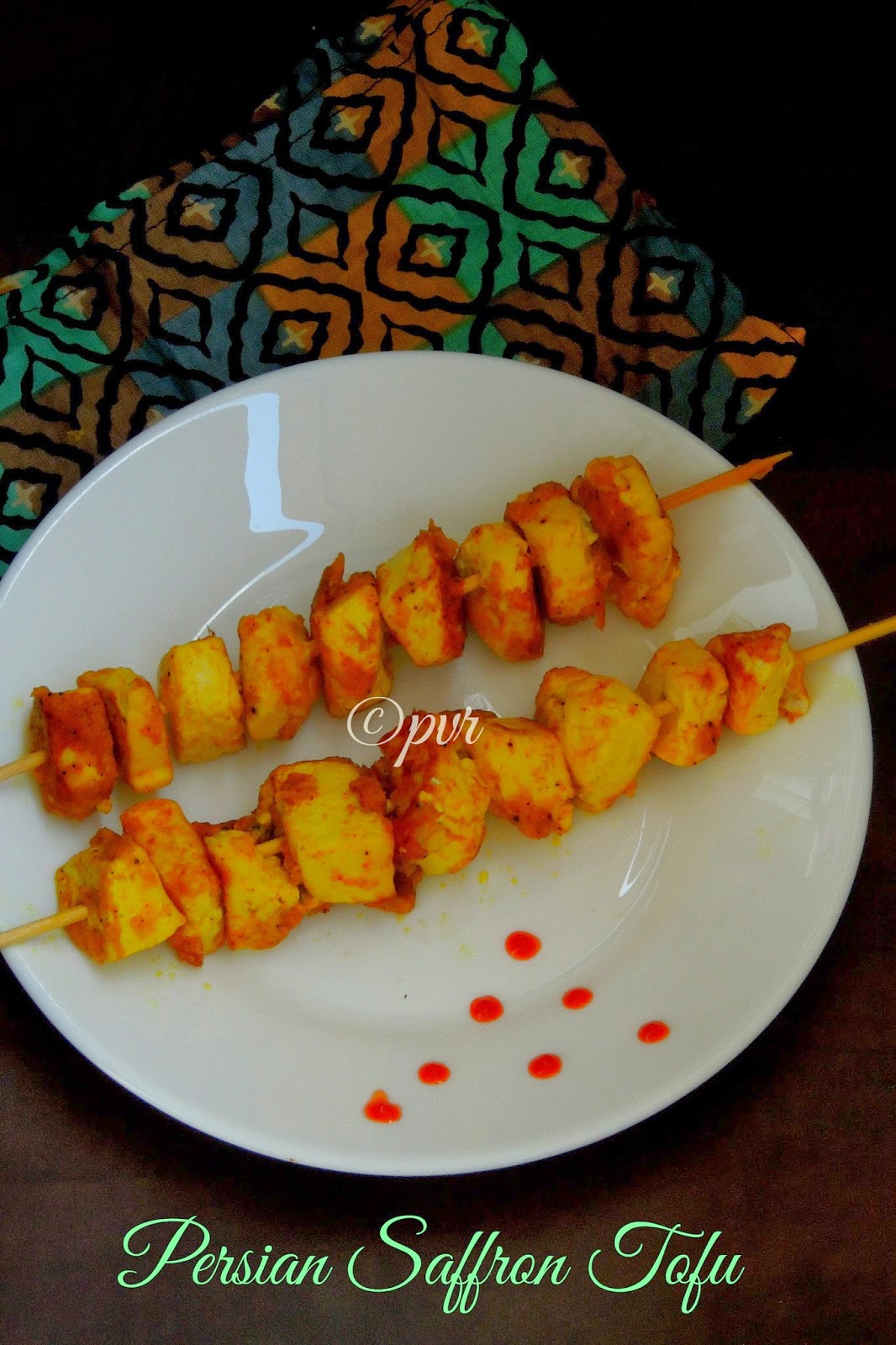 Priya's Versatile Recipes Persian Saffron Tofu Kebab