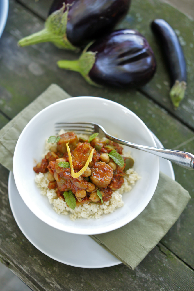 The Chubby Vegetarian Vegetarian Eggplant Tajine (oilfree and vegan)
