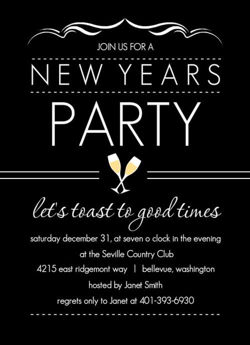 new years invitations templates