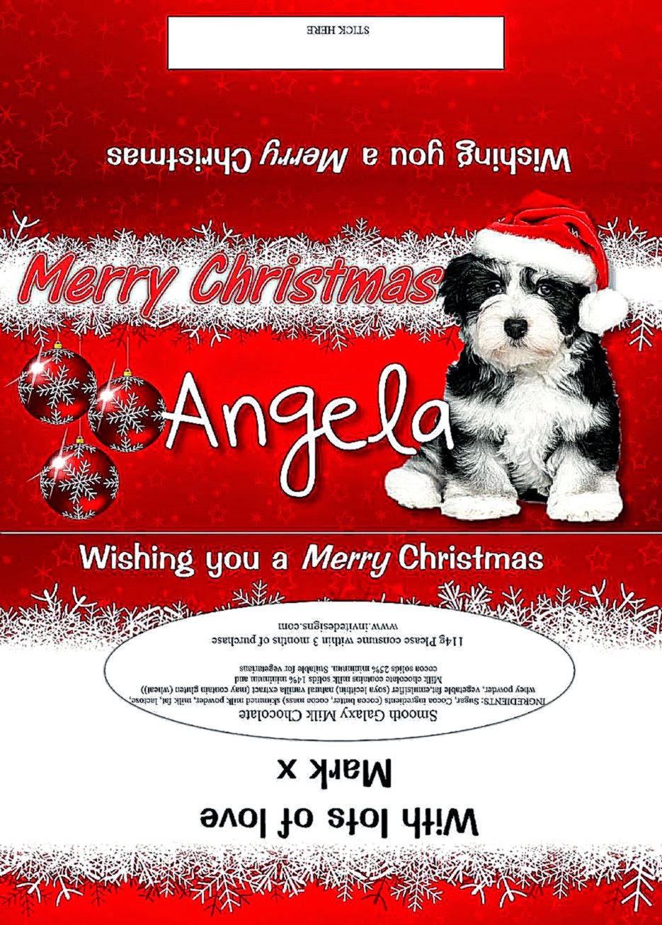 Personalised 114g Galaxy Chocolate Christmas Gift N54 Cute Puppy Personalised 114g Galaxy Chocolate Christmas Gift N54 Cute Puppy