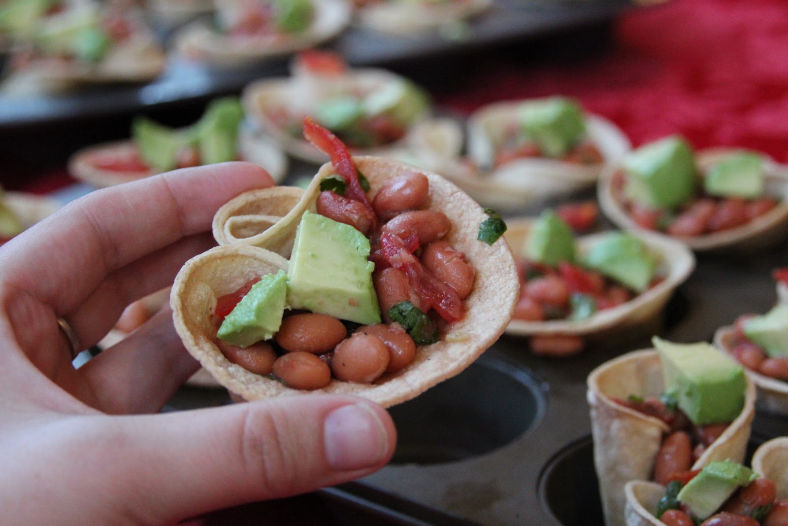 Do You Know the Muffin Pan? Bean Salsa in Tortilla Cups