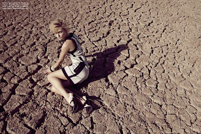 model in the desert, dry cracked lake bed, fashion and beauty photographer nyc