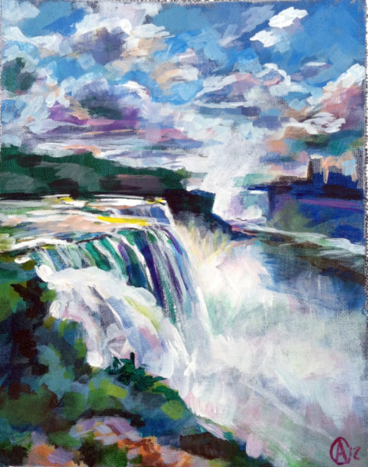 Today's Painting Progress Niagara Falls Nature Knows Best