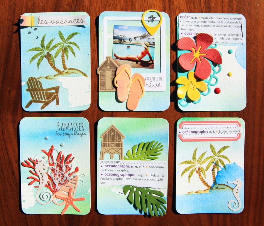 art scrap & more 4enSCRAP Inspiration alex Summer ATCs // ATCs de l'été
