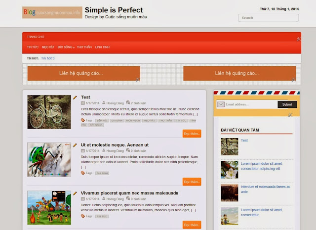 Simple is Perfect - Template blogspot Responsive chuẩn Seo