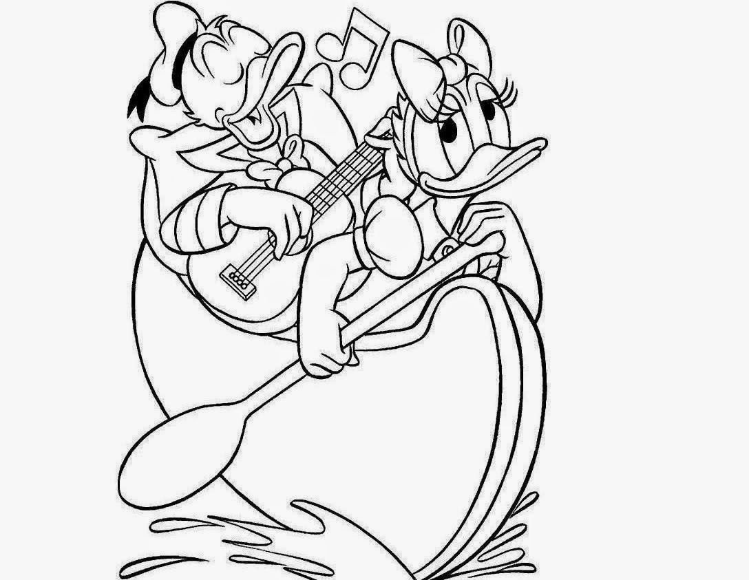 Donald And Daisy Duck For Kid Coloring Page Free wallpaper