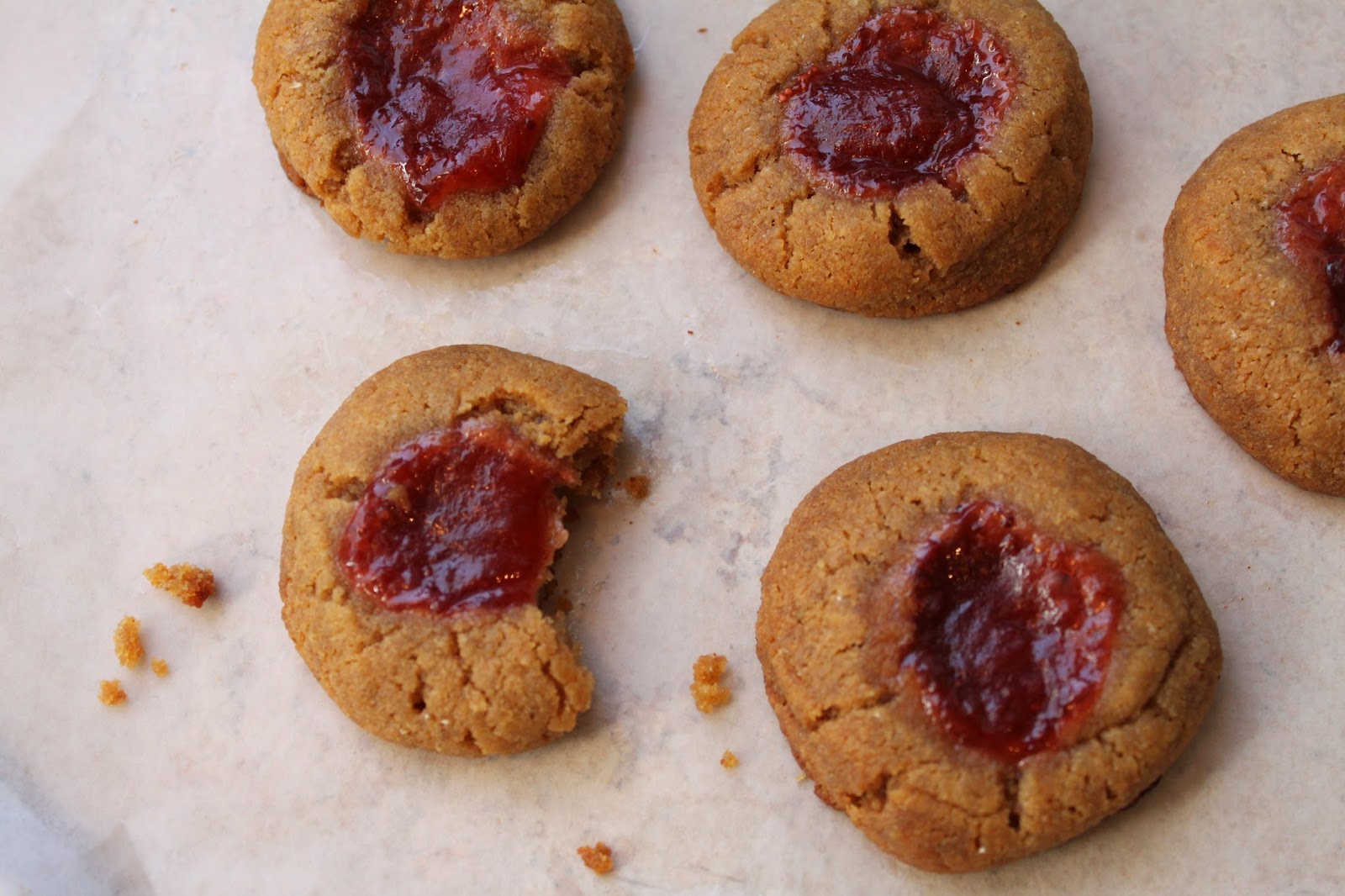 Fancy Food Thoughts Peanut Butter + Jelly Cookies (Gluten Free, Vegan