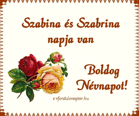 Október 27 - Szabina, Szabrina névnap