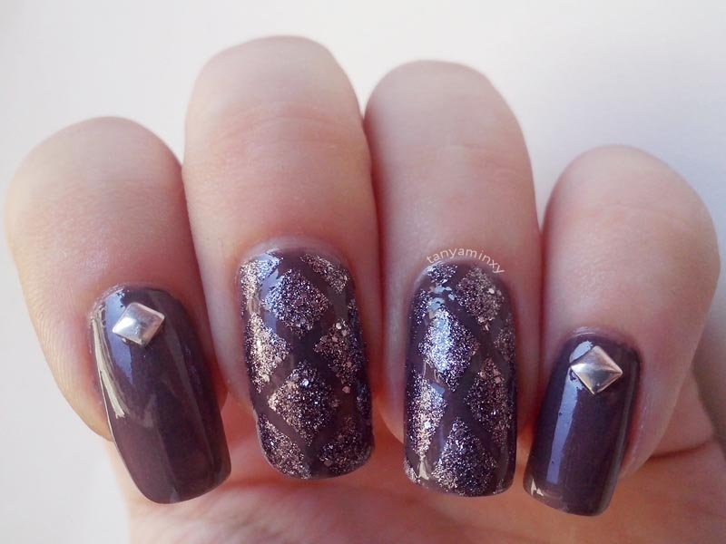 Silver Glitter Striping Tape Studs Nails Nail Art Design Manicure Avon Stardust Silver Crystals