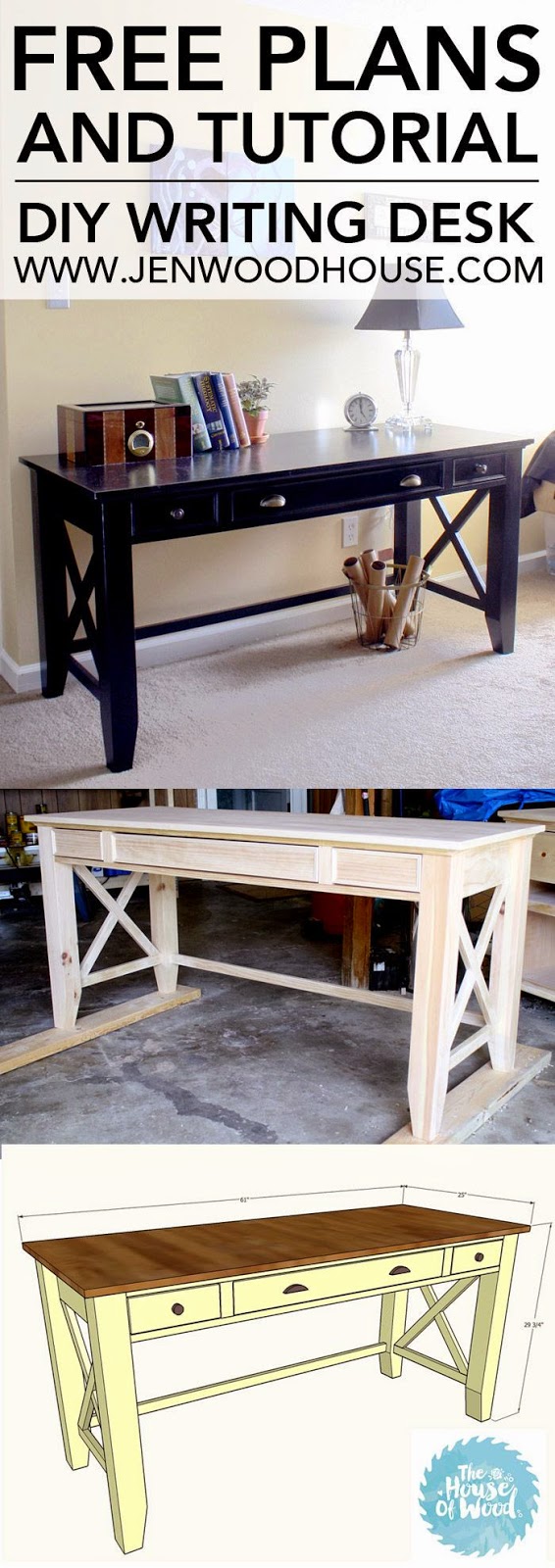 How to build a DIY writing desk. Free plans and stepbystep tutorial