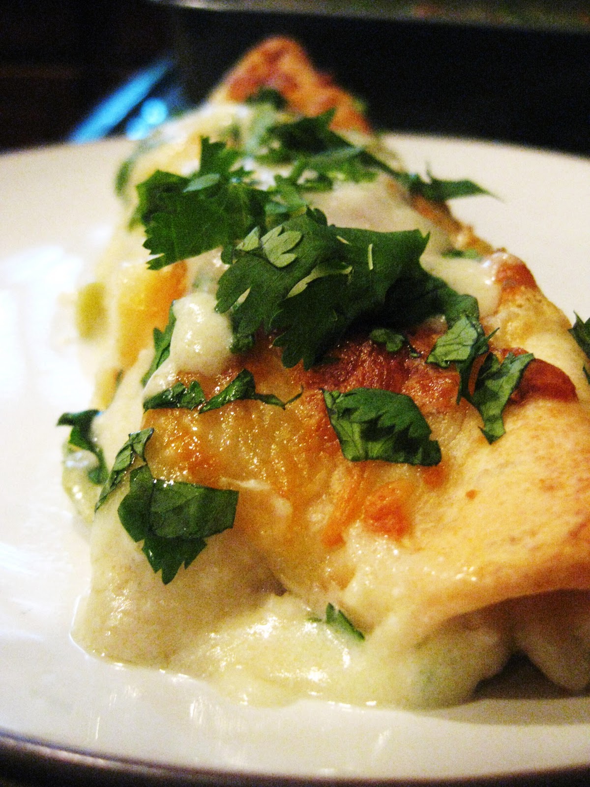 Erin's Eats White Chicken Enchiladas with Green Chile Sour Cream Sauce