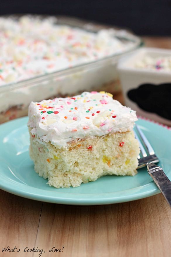 White Chocolate Funfetti Poke Cake Whats Cooking Love?