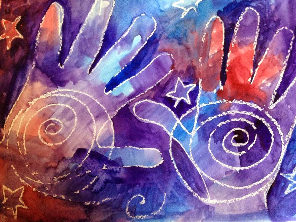 art therapy spot resist ance watercolor