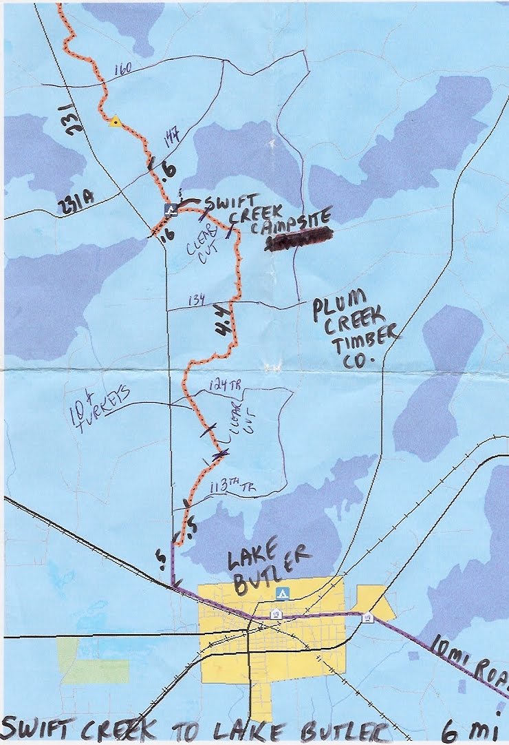 The Florida Trail Swift Creek to Lake Butler Olustee to Ocean Pond