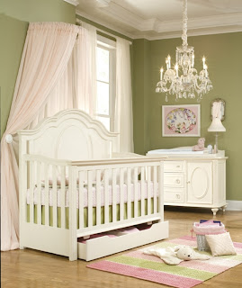 dormitorio de bebé verde