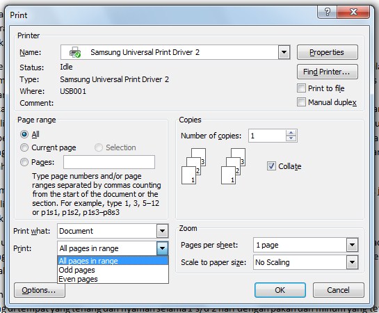 Cara print bolakbalik seperti buku Cara belajar ari